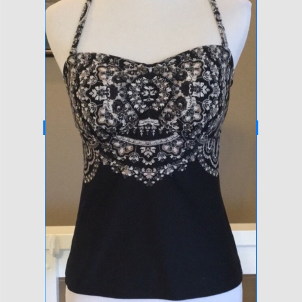 Athleta tankini, Black and Tan, Size 34 B/C